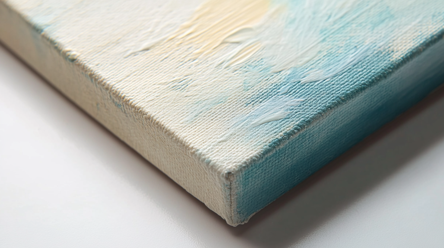 Close-up modern abstract canvas with soft muted tones.