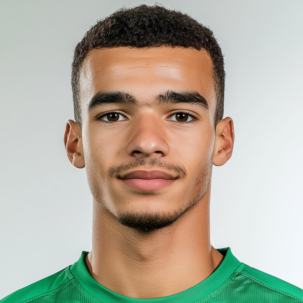 Close up portrait of Algerian professional footballer.