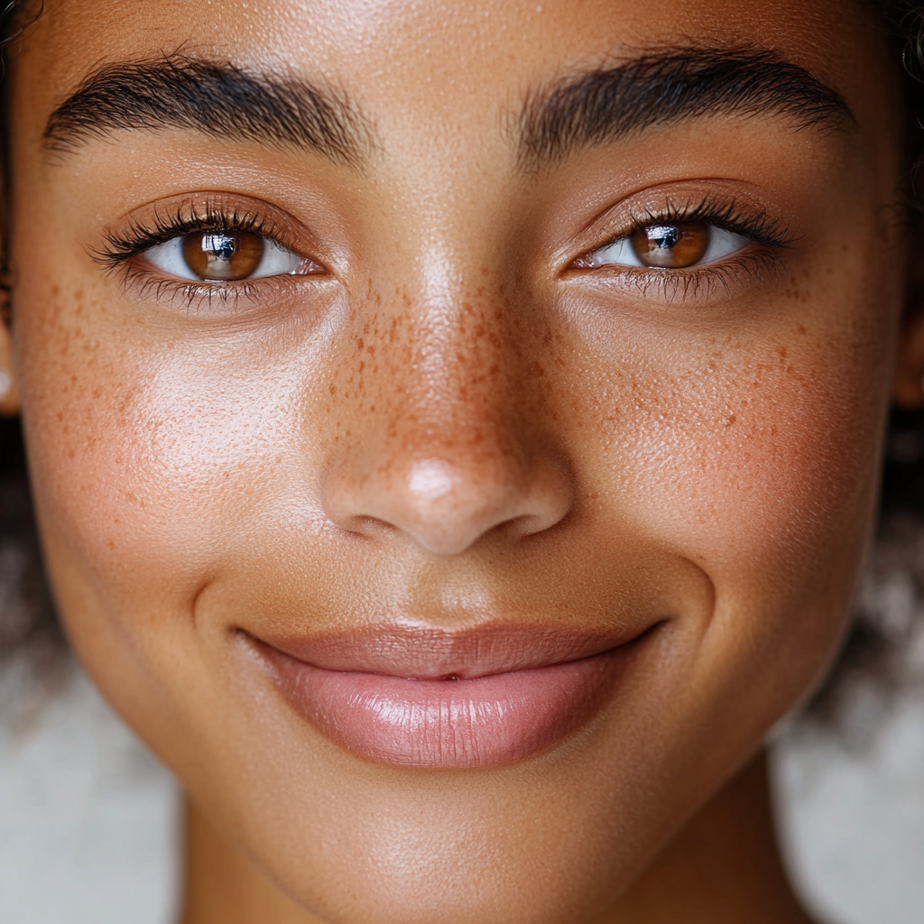 Close-up portraits of diverse individuals with healthy skin.