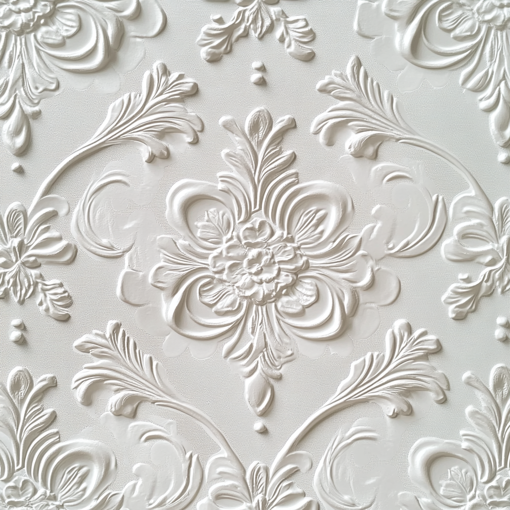 Close-up view of white wall for wallpaper display.