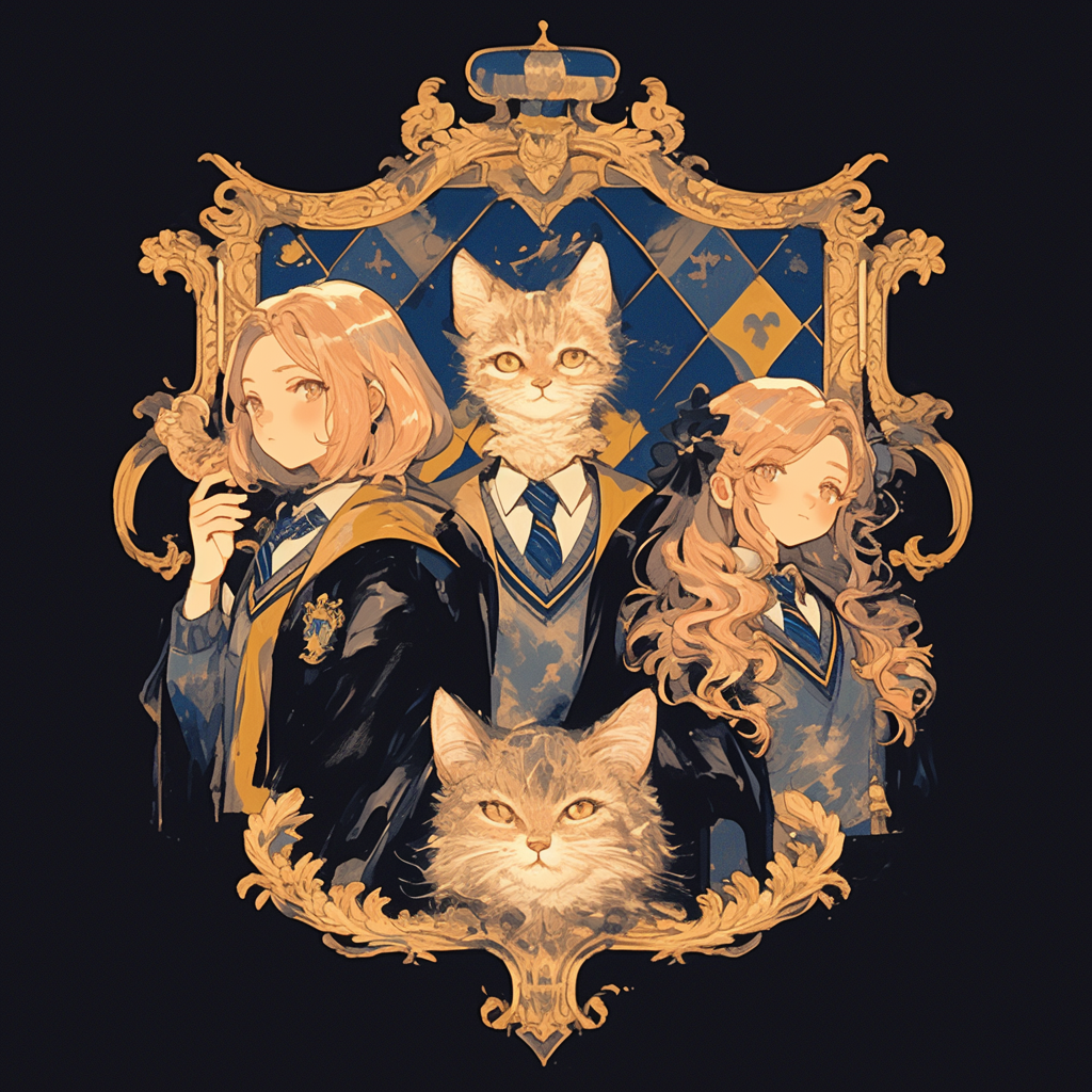 Coat of arms symbolizes kindness, softness, cats, yellow.