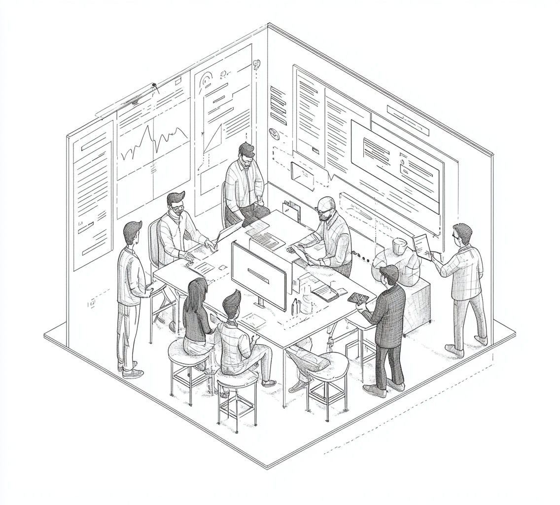 Collaborating software developers and business people in wireframe art