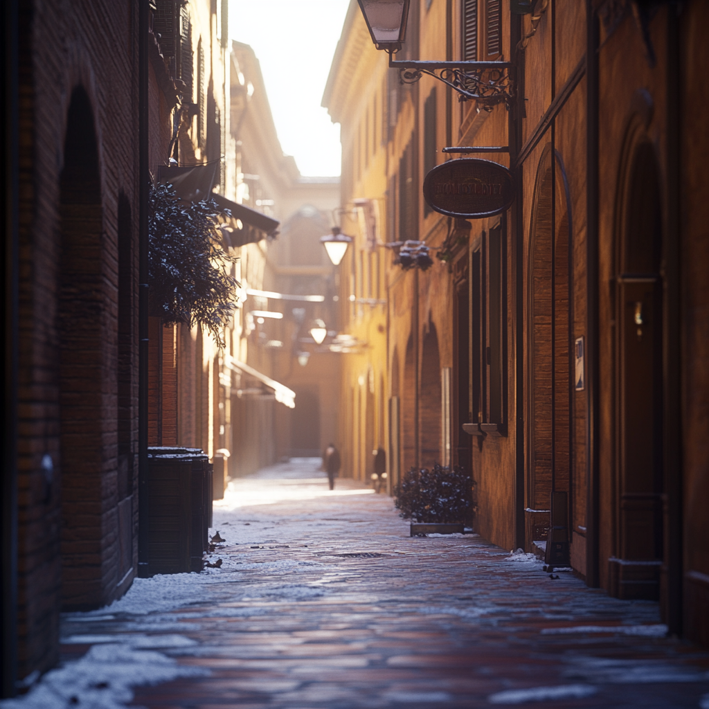 Color graded view of Bologna Italy, beautiful lighting.