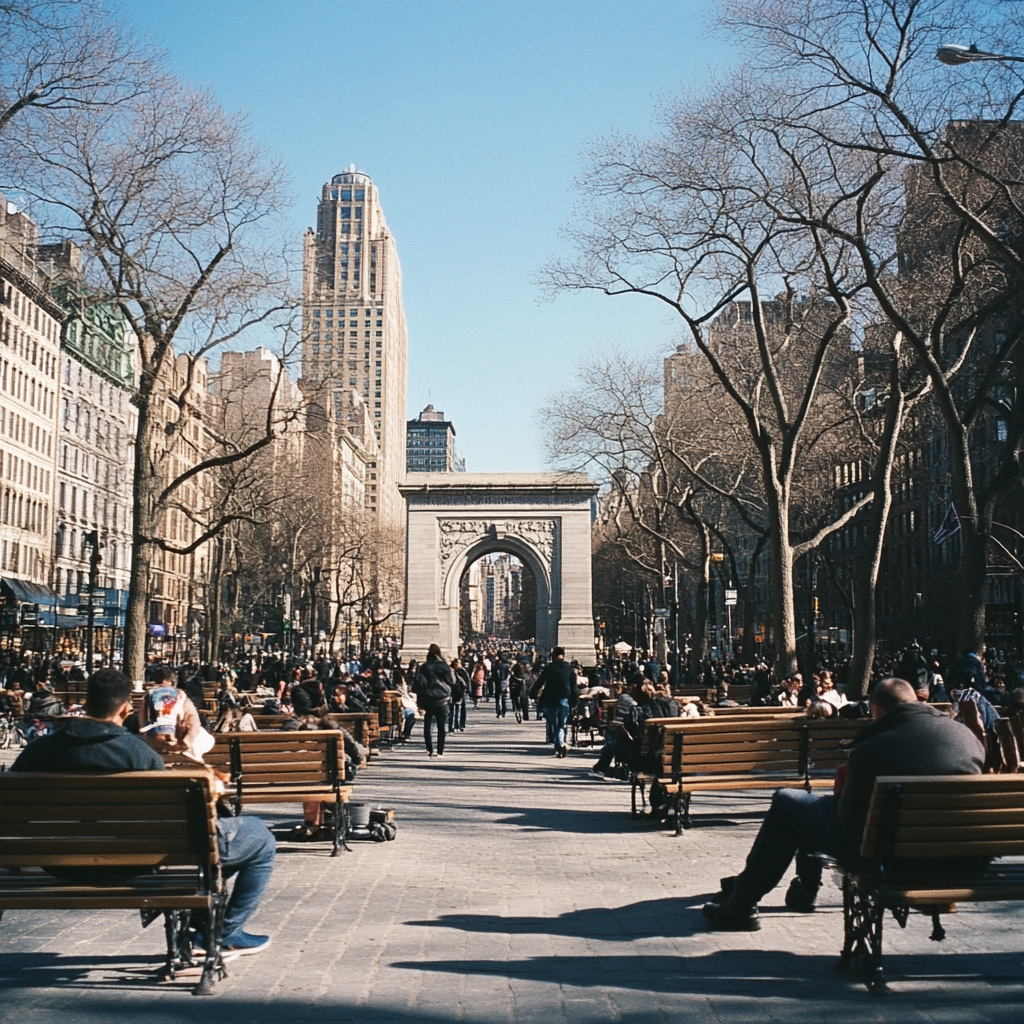 Color photo from 2004 in Washington Square Park.