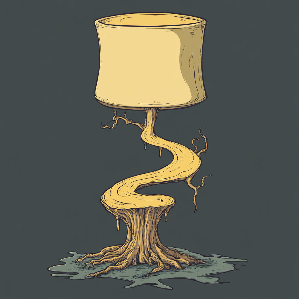 Color vector logo of lamp with tree roots pedestal.