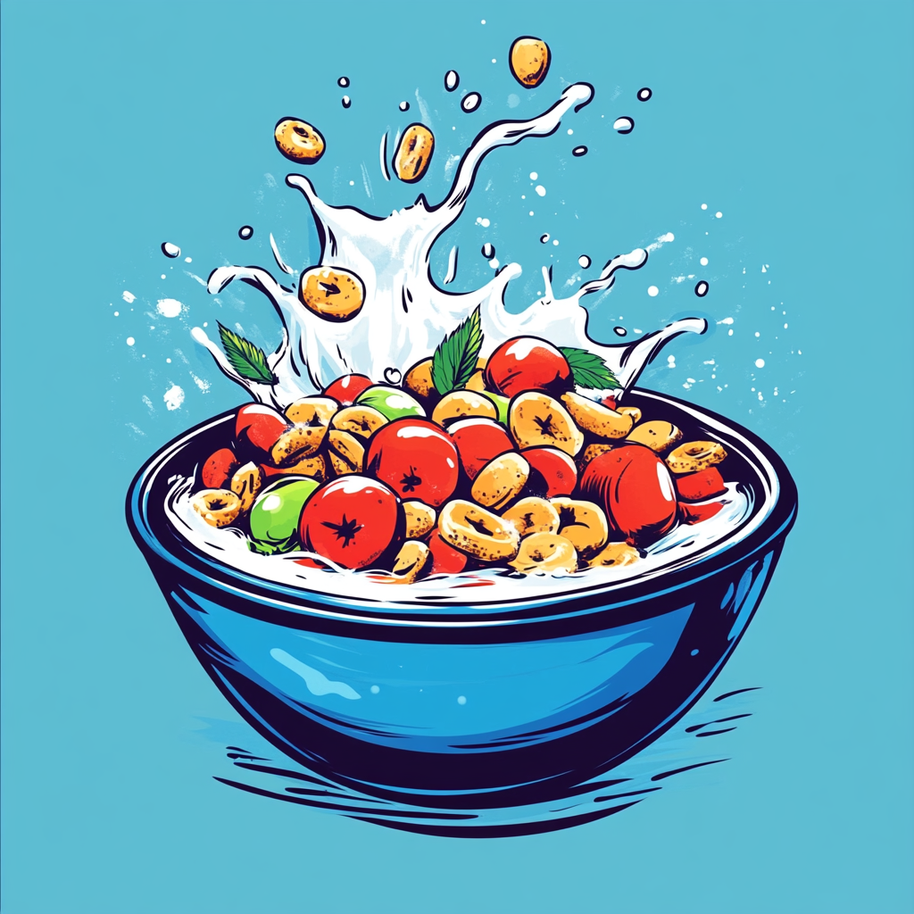 Colorful, playful cereal design with a modern twist