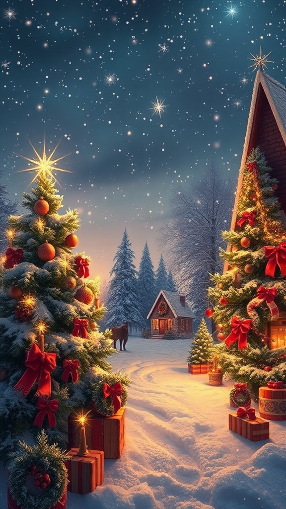 Colorful Christmas wallpaper for your mobile phone