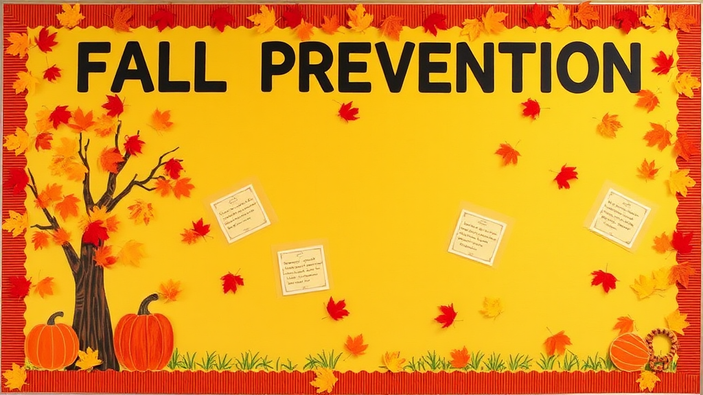 Colorful Fall Bulletin Board for Fall Prevention Awareness