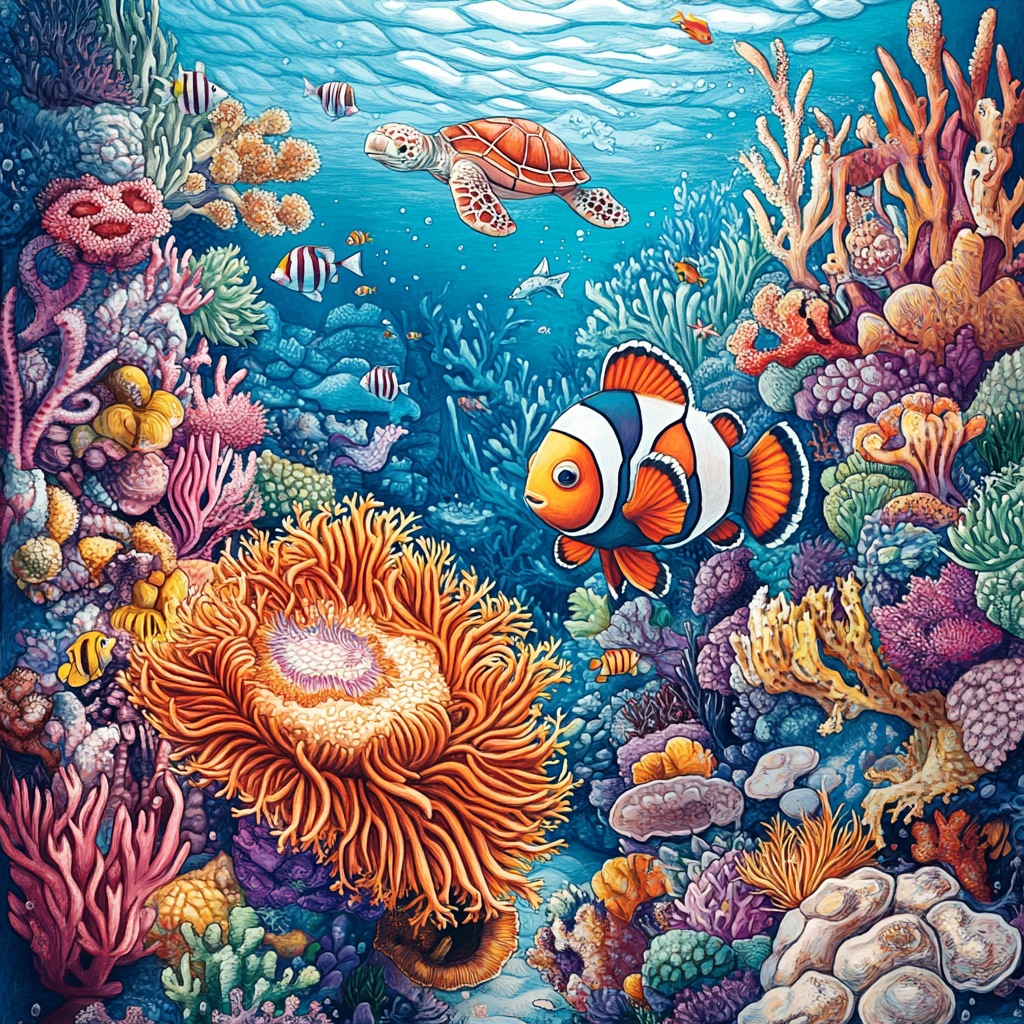 Colorful Fishdom Reef Illustration