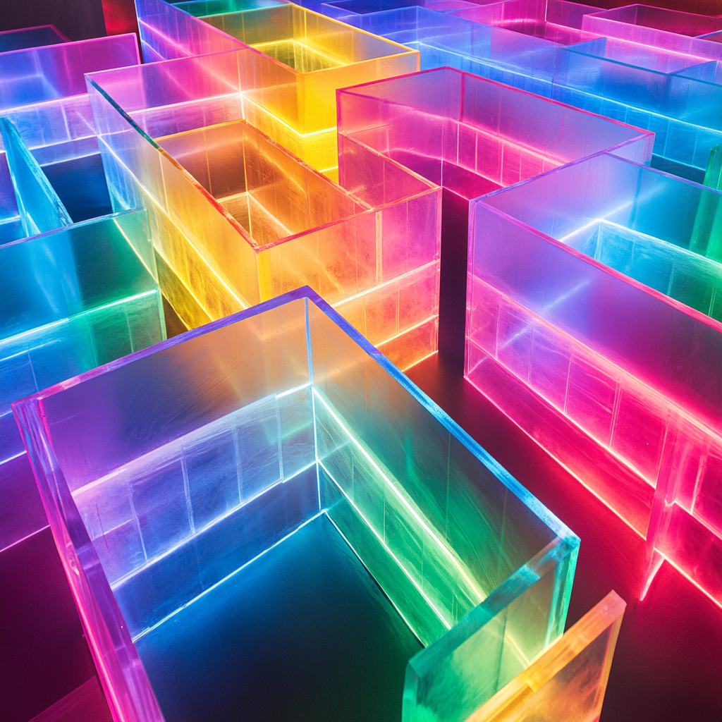 Colorful Glowing Acrylic Maze Layout 