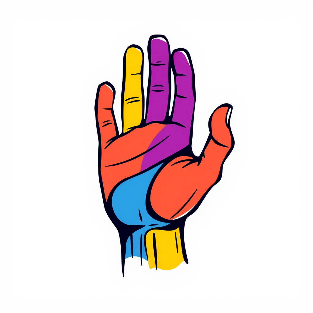 Colorful Hand Palm Logo Sample AI Image