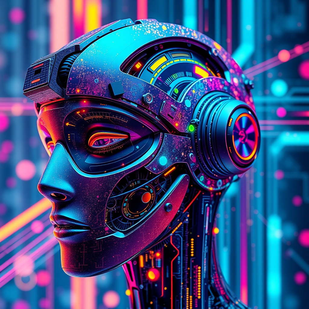 Colorful futuristic abstract AI image.