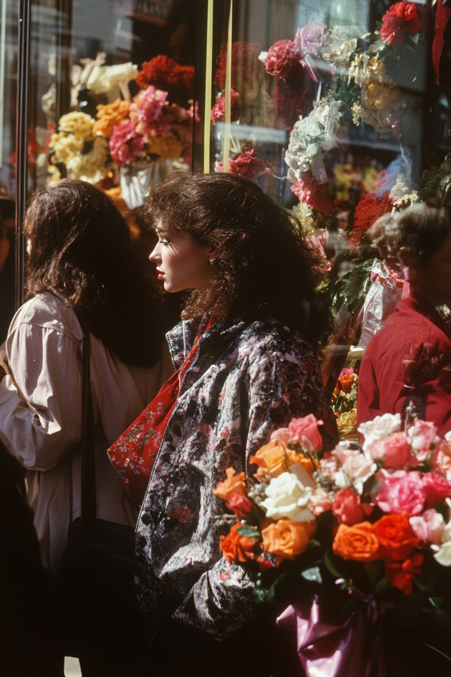 Colour film photographing NYC department store windows in 80s.