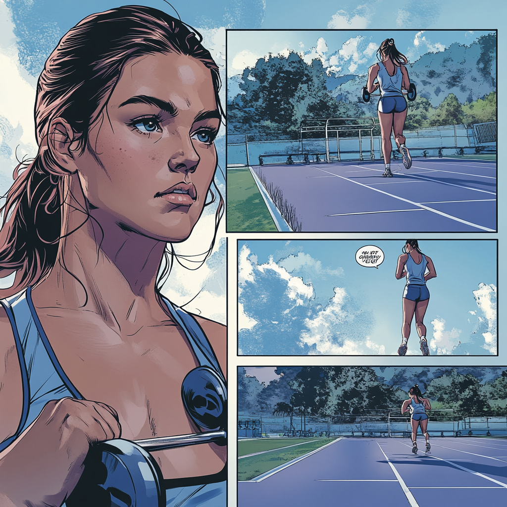 Comic depicting New Zealand female olympian weight lifter's journey.