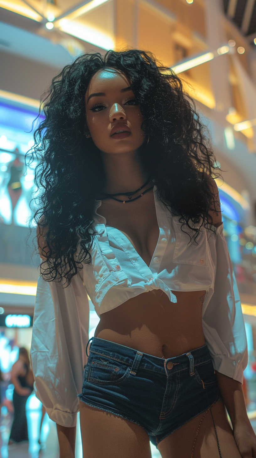 Confident Woman in Mall - Fashion Photography Portrait