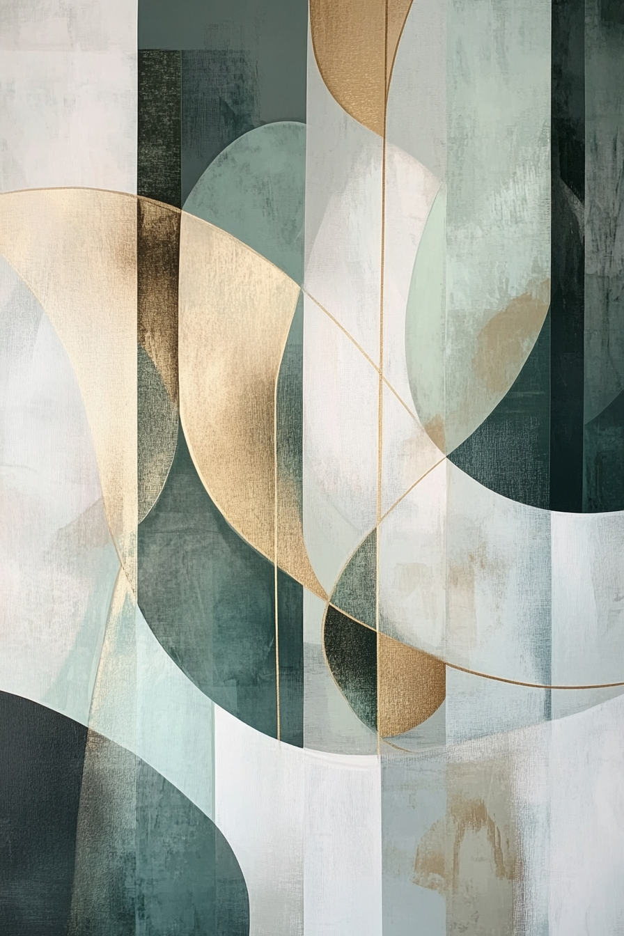 Contemporary Abstract Art with Geometric Shapes and Earth Tones