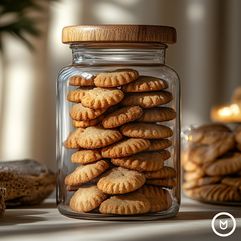 Cookies in a jar on white background