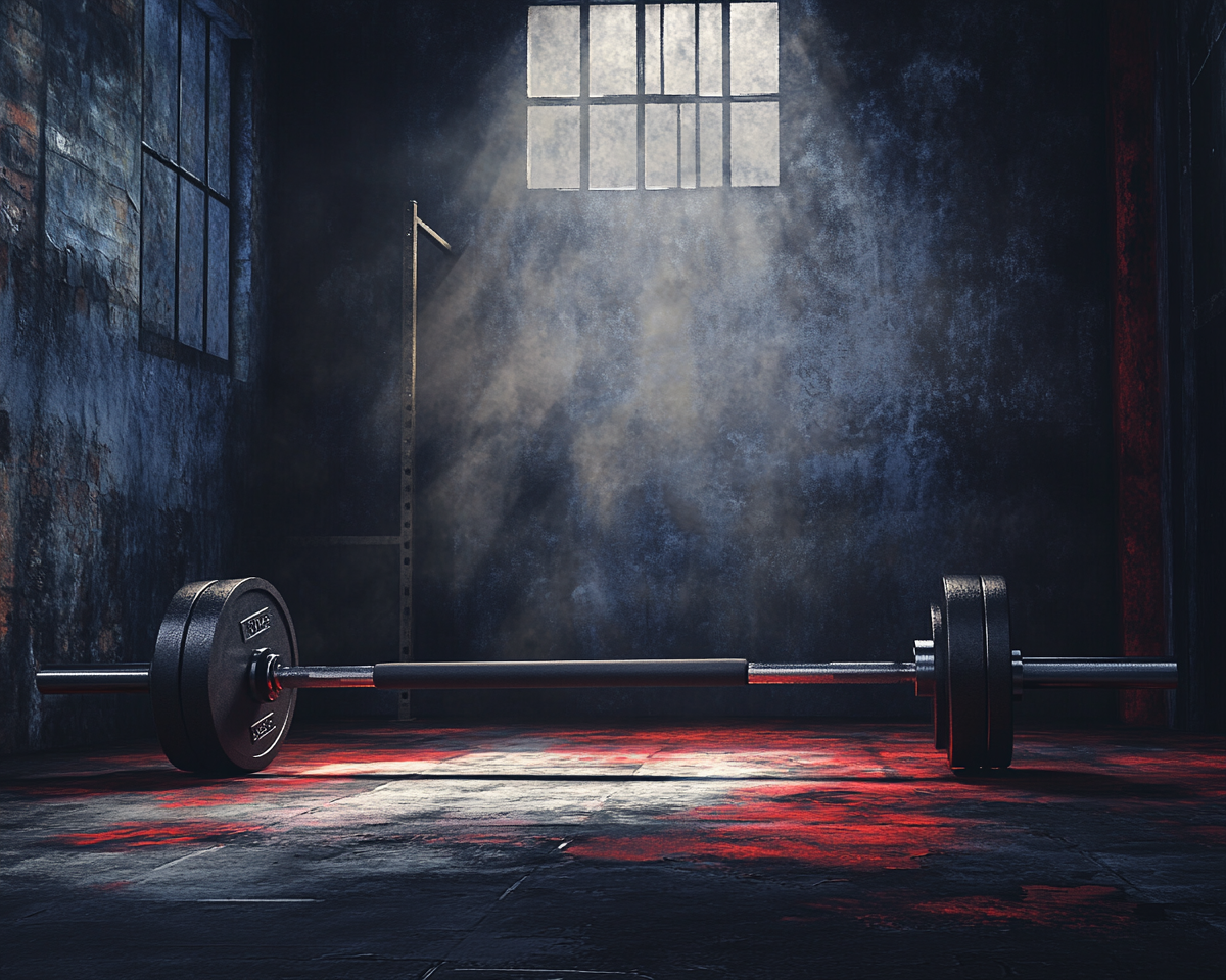 Cool studio background image for weightlifting show display.