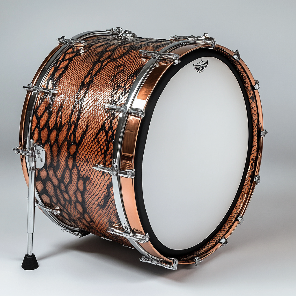 Copper Kick Drum with Logo Spot, Bauer Hoop