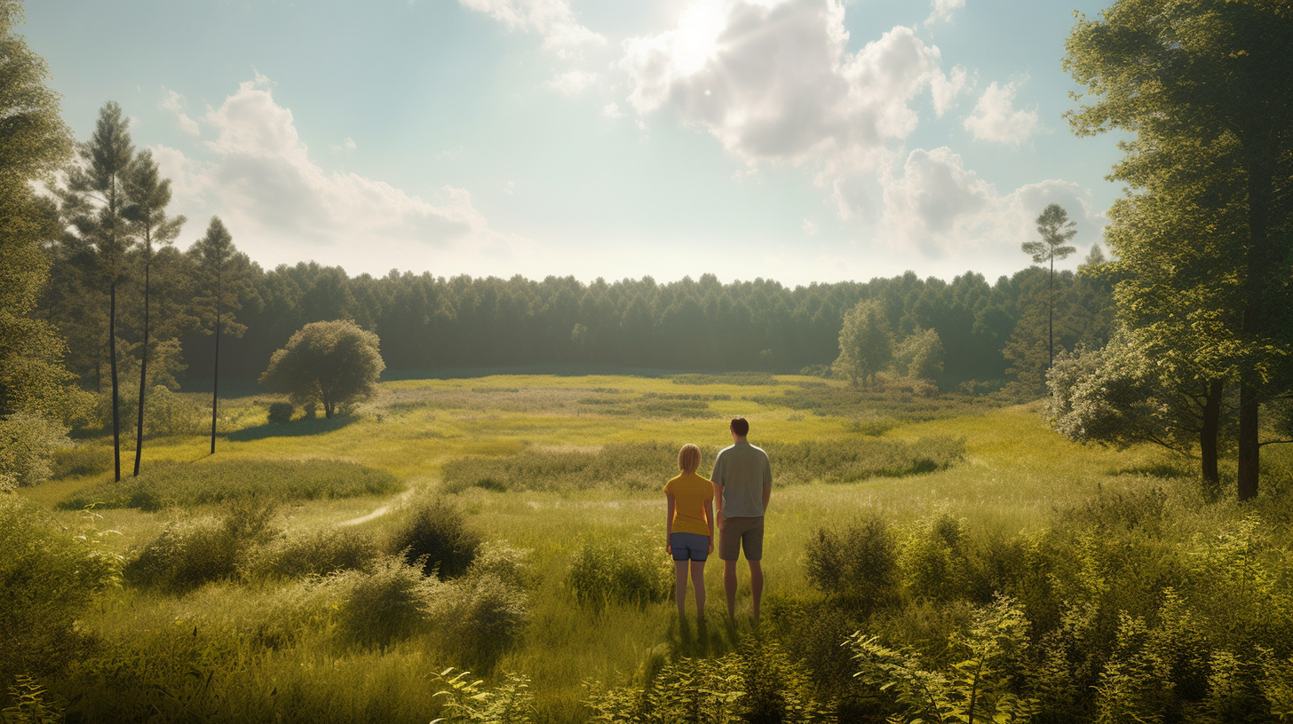 Couple Contemplating Future on Untouched Land