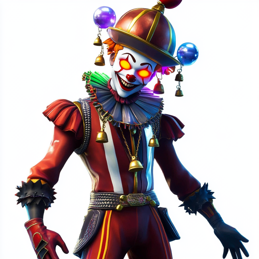 Court Jester Electronica DJ with Fortnite Style Round Head