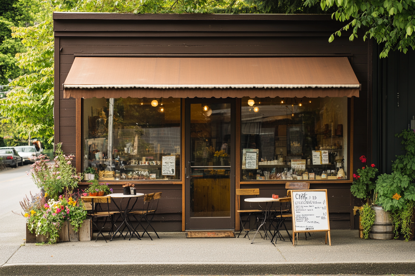 Cozy Coffee Shop in Small American Town