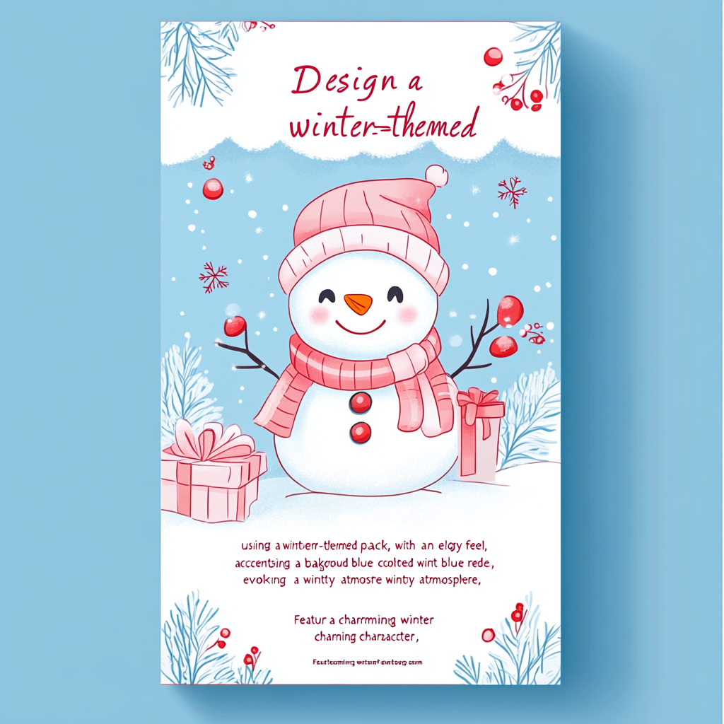 Cozy winter-themed packaging box with elegant snowman design.