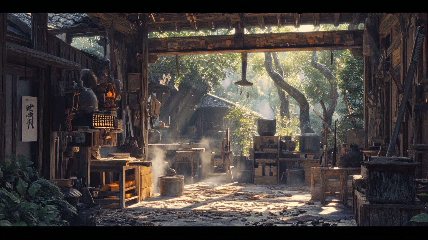 Crafting swords in Japan's mountain workshop: hot, flickering air.