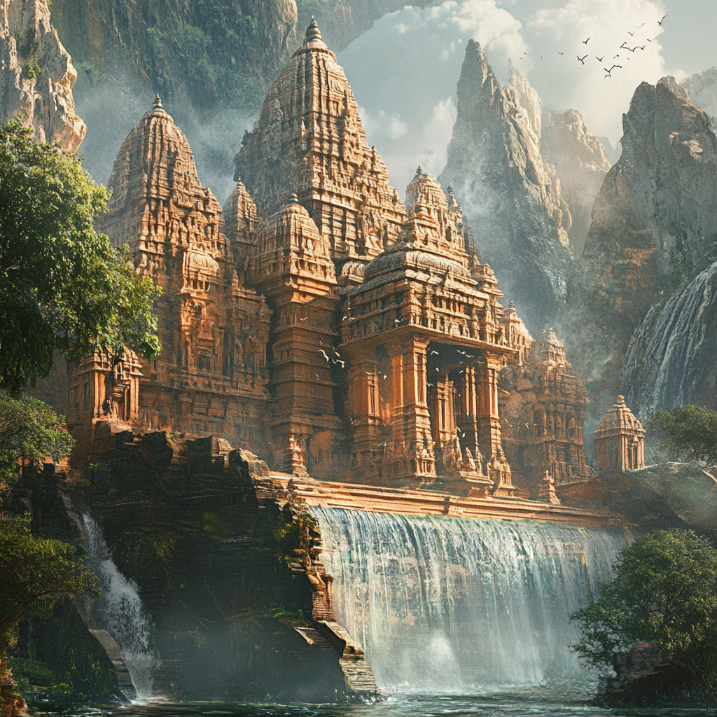 Create Stunning Book Cover: Ancient Hindu Temples India