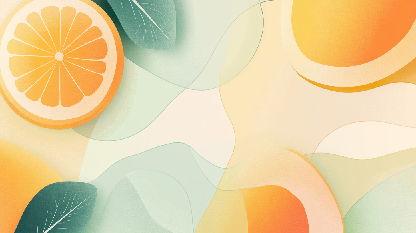 Create abstract minimalist background for mobile slides with fruits theme.