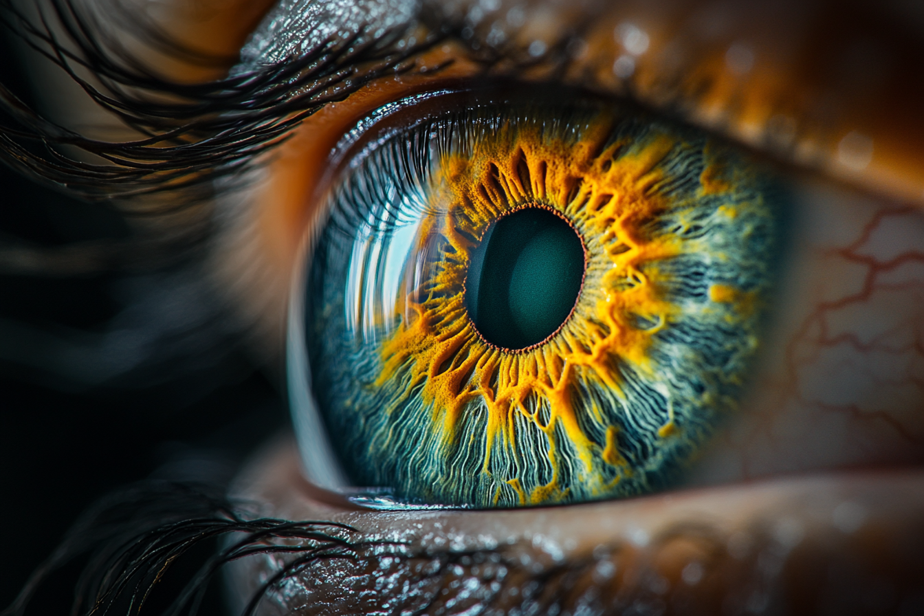 Create hyper-realistic close-up shot of human eye.