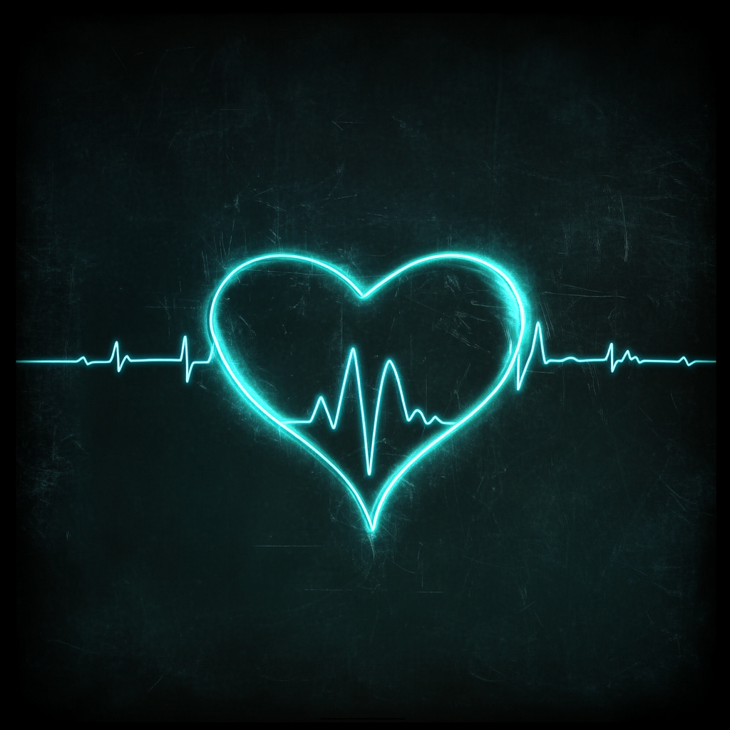 Create mobile background with glowing heart monitor line shape.