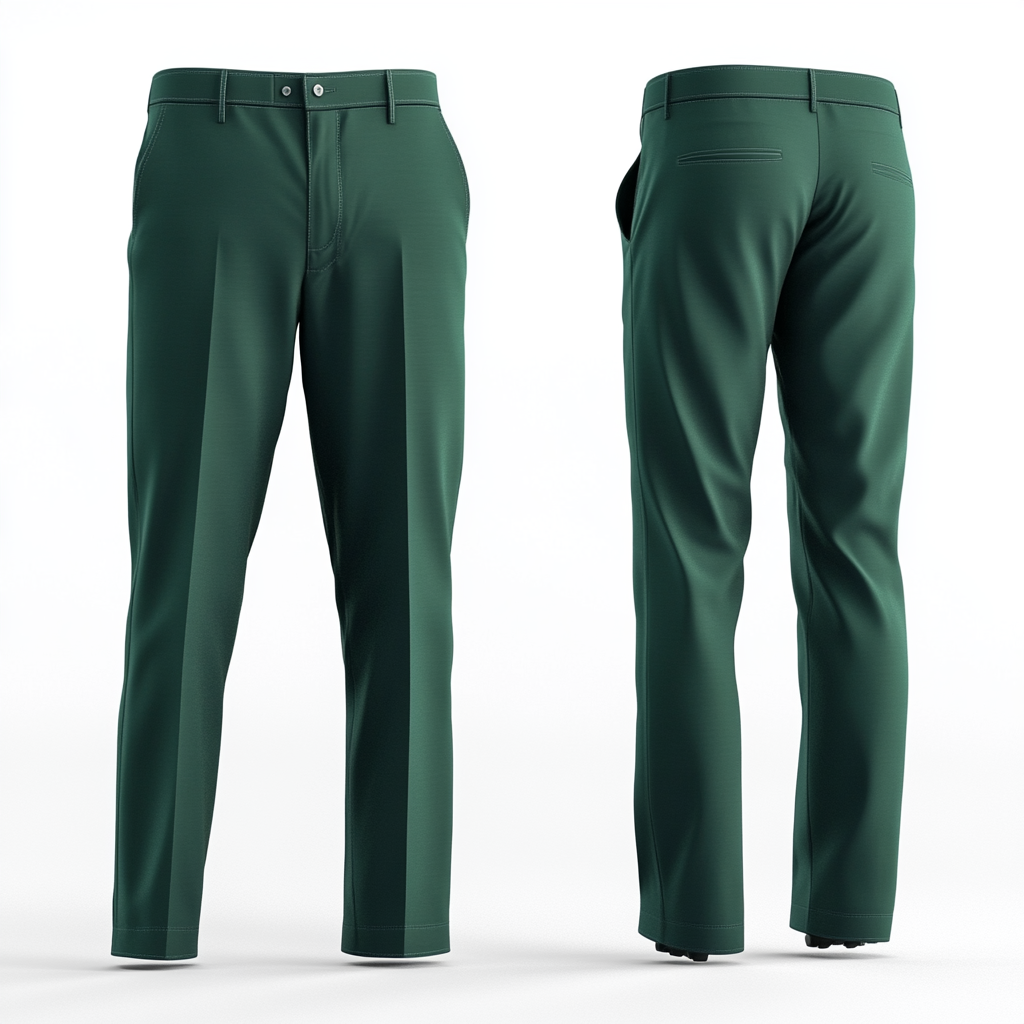 Create realistic 3D image of mens golf pants.