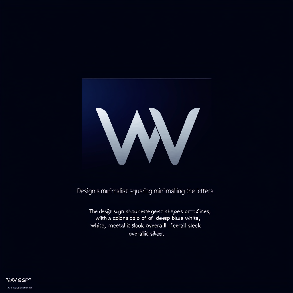 Create square logo with 'WAV三' letters, geometric shapes.