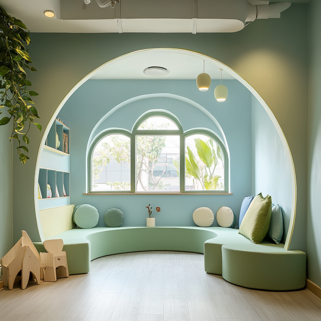 Creating Calming Educational Interior with Analogous Colors