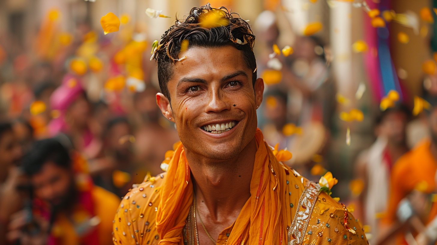 Cristiano Ronaldo Dancing in Traditional Indian Attire