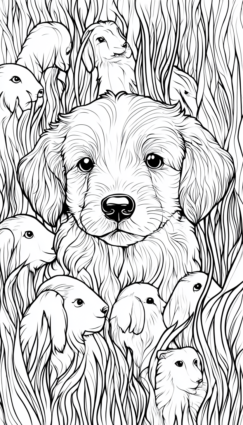 Cute Blue Heeler Puppy Coloring Page Design