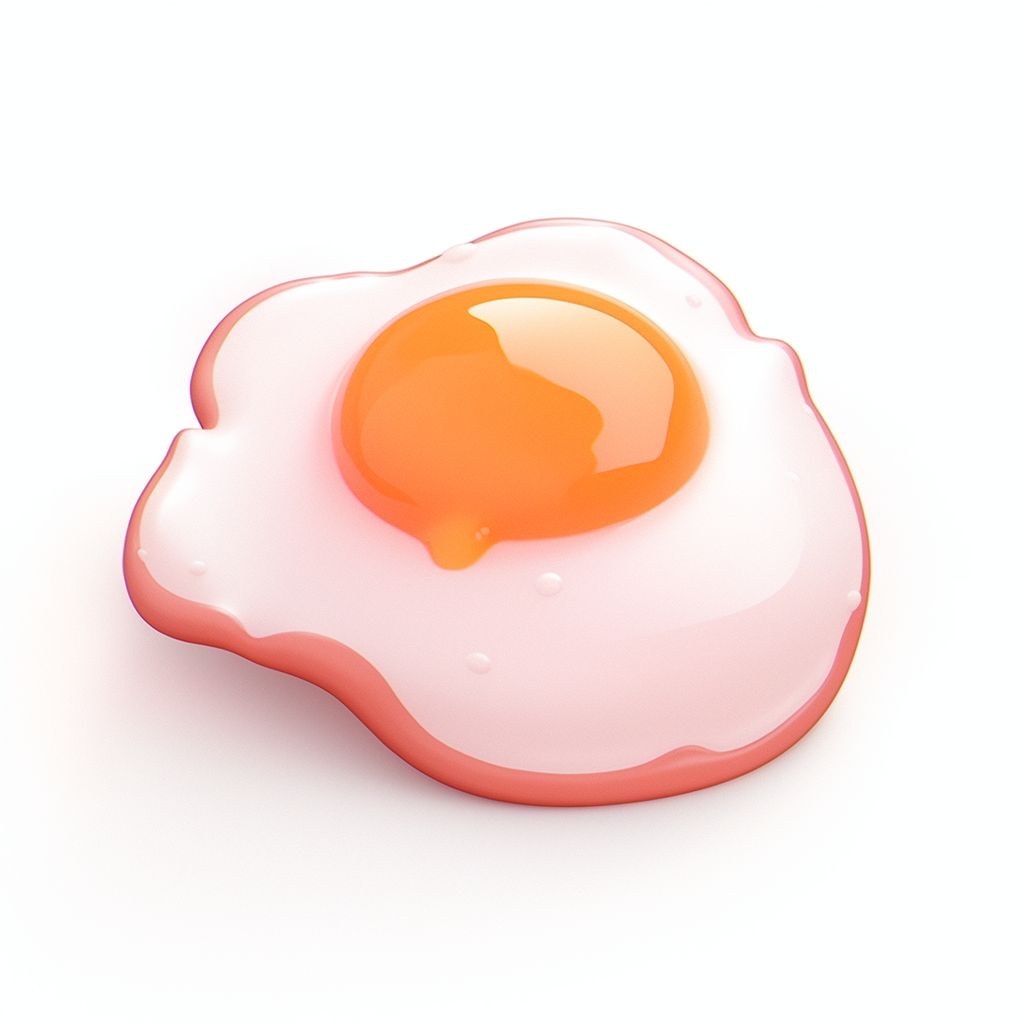 Cute Miniature Ham Icon in 3D, White Background