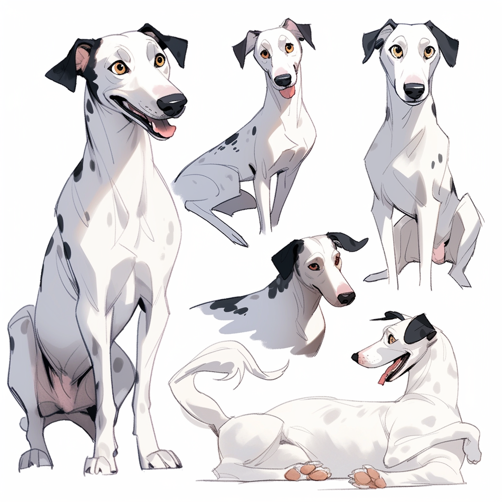 Cute Whippet Dog in Various Poses