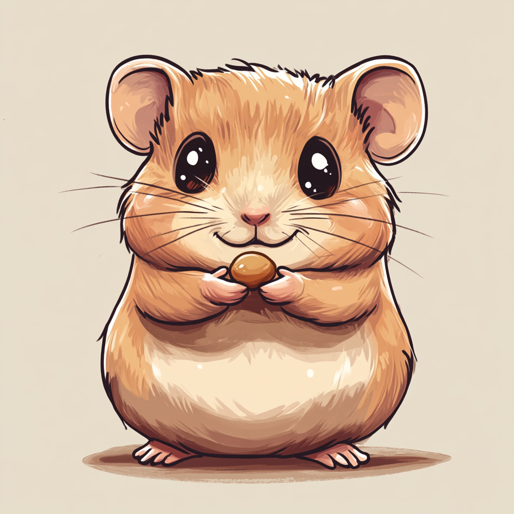 Cute and Playful Hamster Illustration, Vibrant Colors