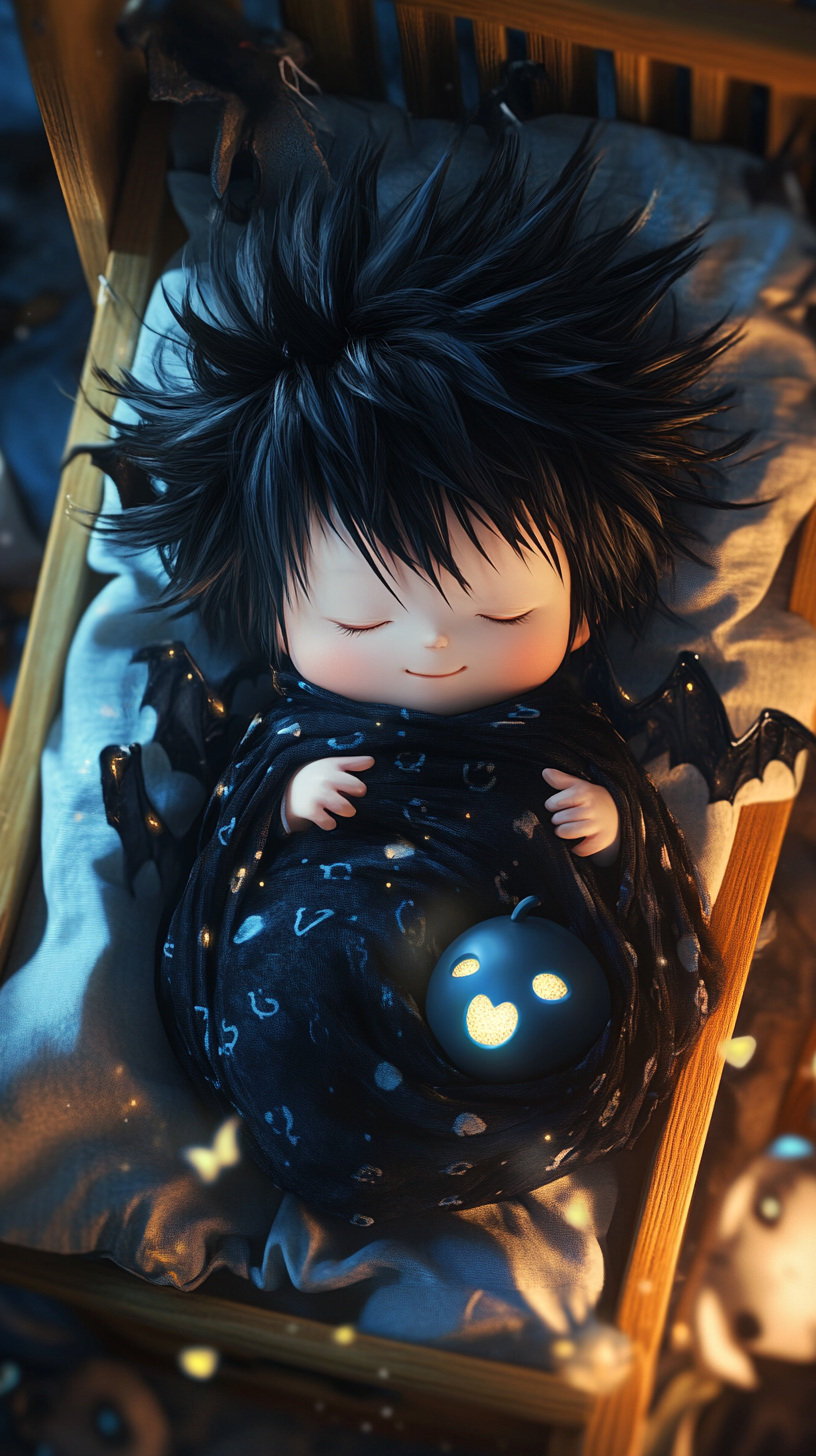 Cute baby Ryuk from Death Note sleeping peacefully.