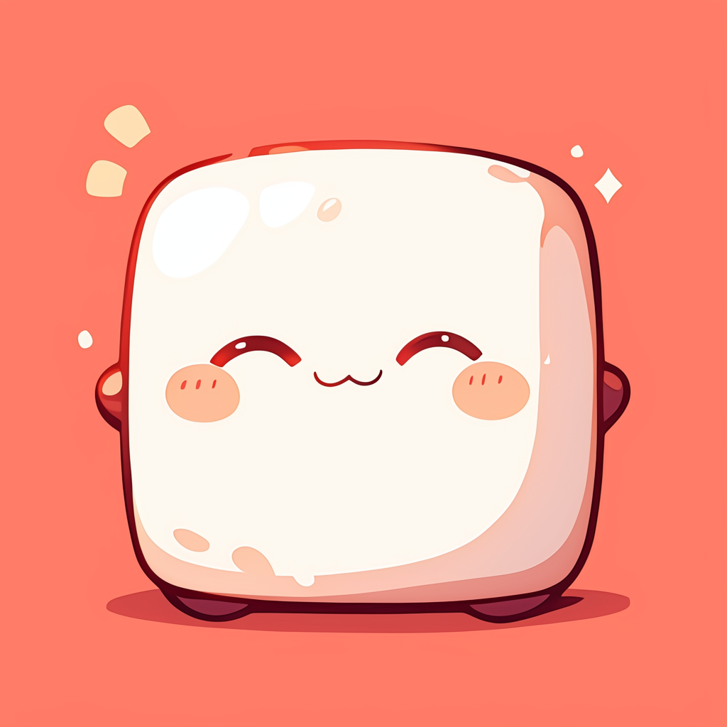 Cute little tofu character with simple design.