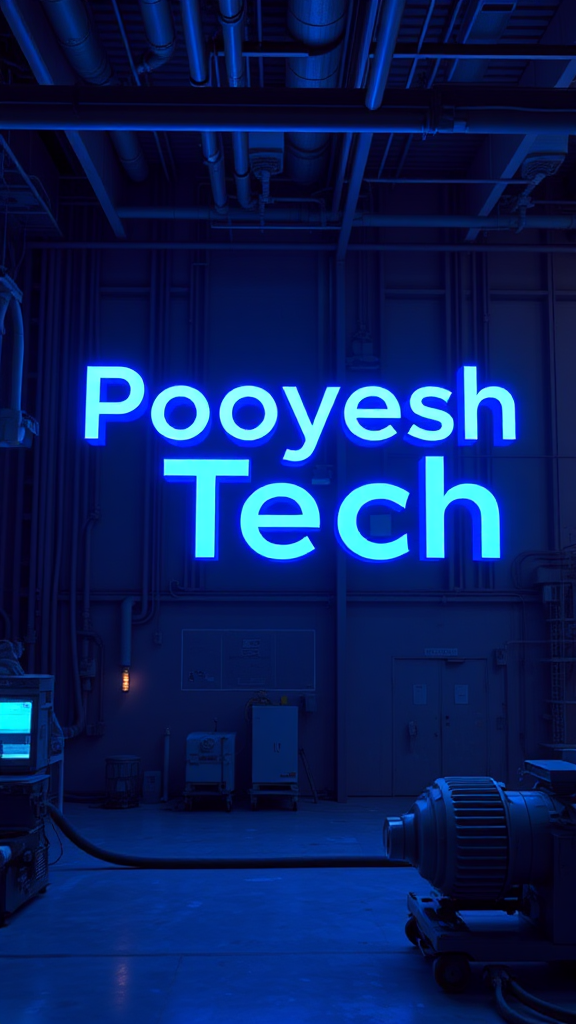 Cyan 'Pooyesh' and blue 'Tech' in factory setting.