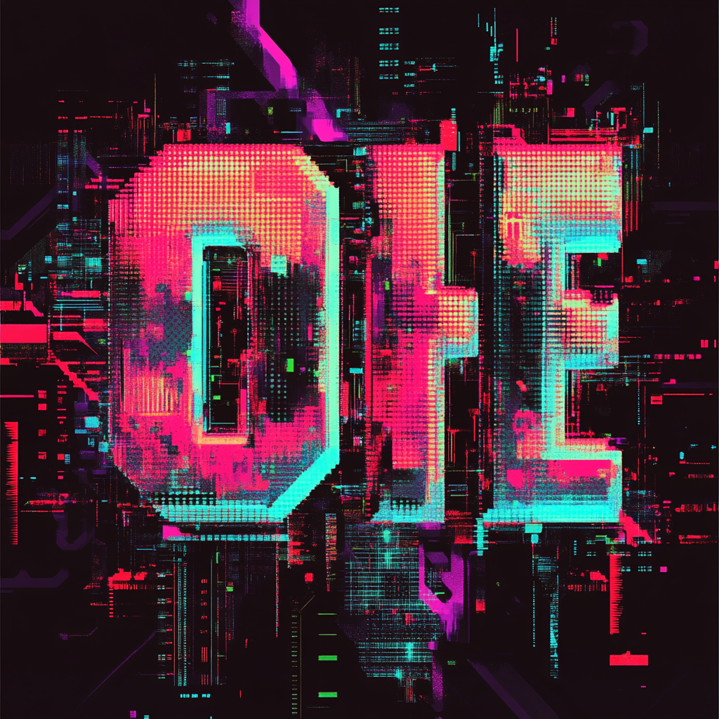 Cyberpunk Glitch Poster: 'O.F.F.L.I.N.E' Typography Art