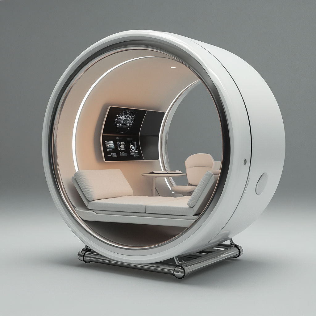 Cylindrical Living Module: Compact, Sleek, and Functional