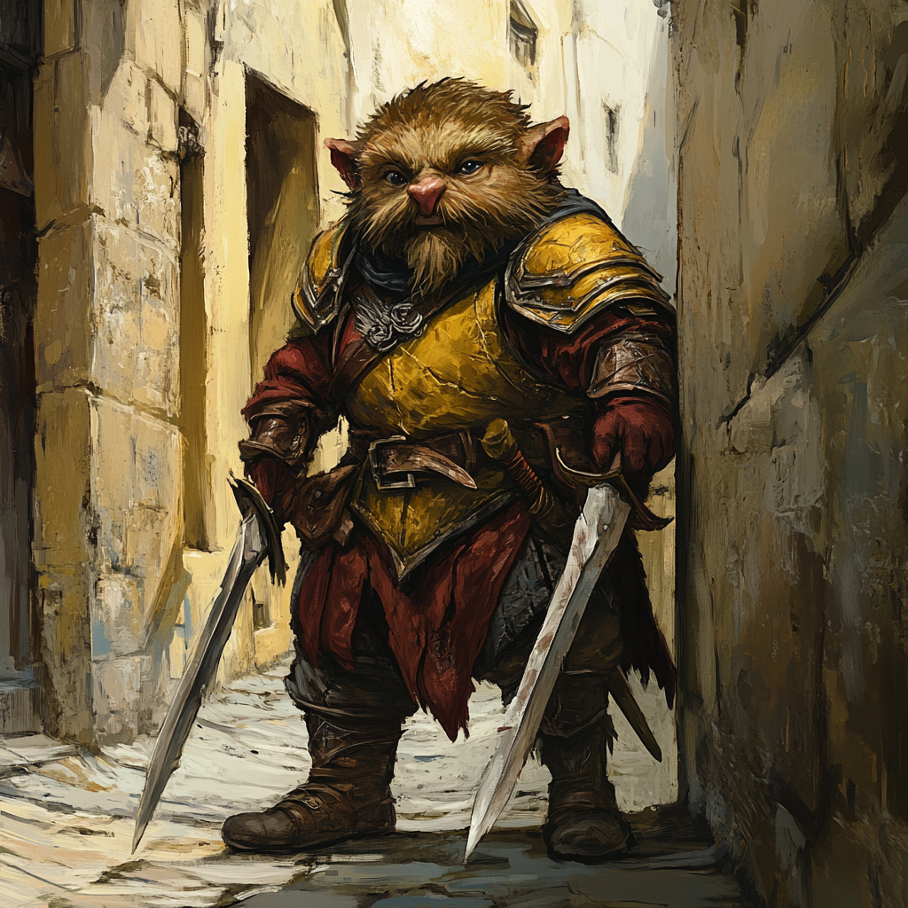 D&D Gnome in Agile Leather Armor, Fantasy Style 