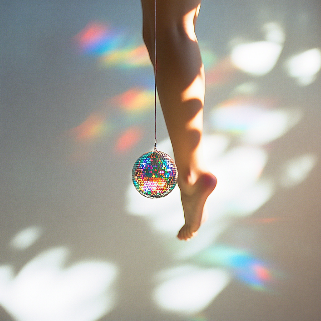 Dancing Disco Ball with Colorful Shadows