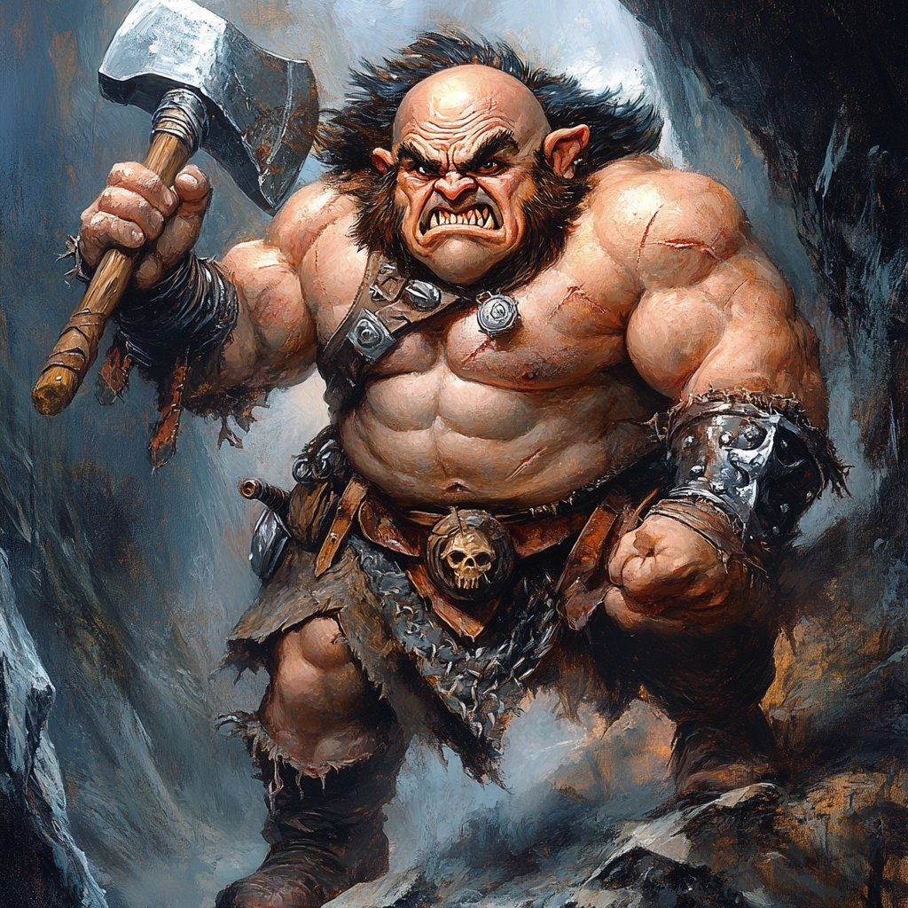 Danny DeVito as Mountain Dwarf Barbarian smashes orc