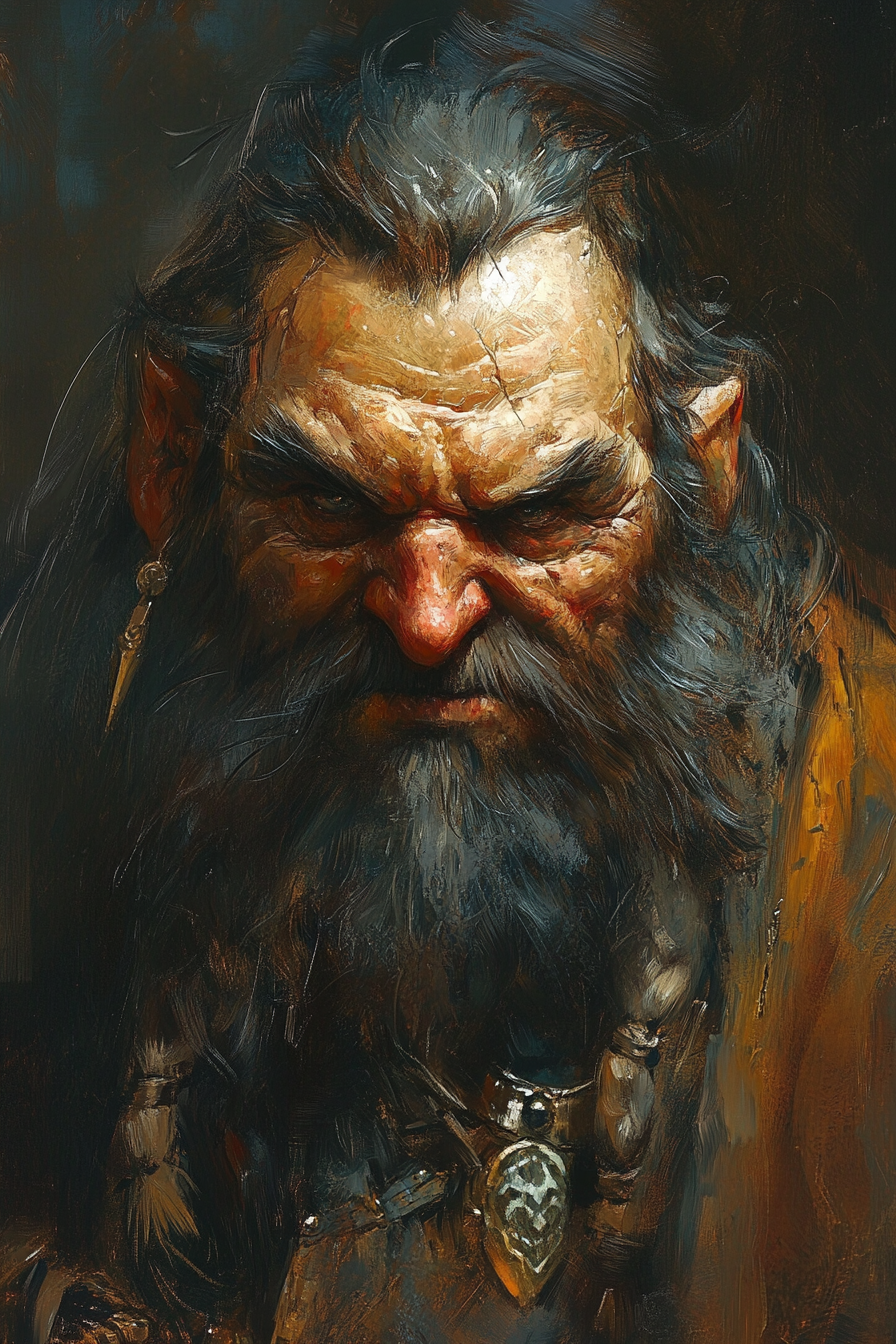 Dark Duergar in artists' styles: Kovacs, Bell, Frazetta.