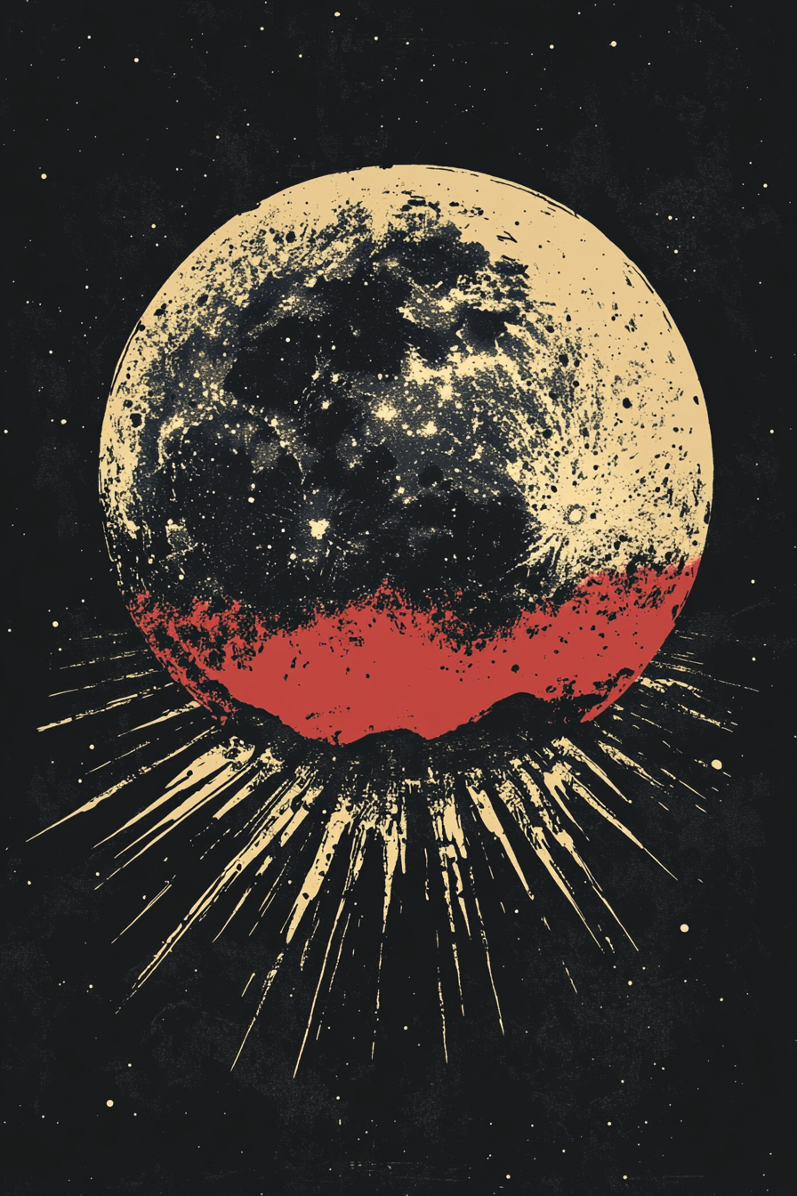 Dark Moon T-shirt Graphic on Plain Background